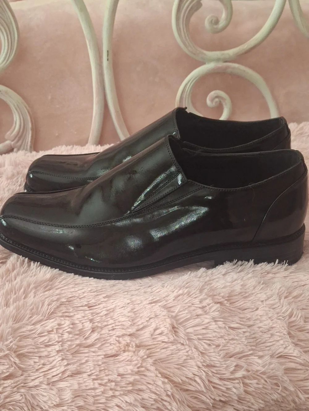 BRUNO MARC Men's Black Slip-On Dress Shoes NWOB 14W